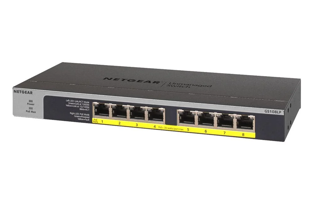 Netgear Gs108lp, N&atilde;o-Gerido, Gigabit Ethernet (10.