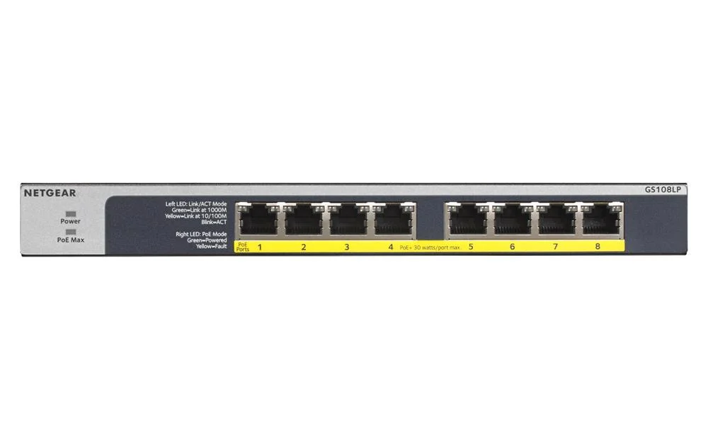 Netgear Gs108lp, N&atilde;o-Gerido, Gigabit Ethernet (10.