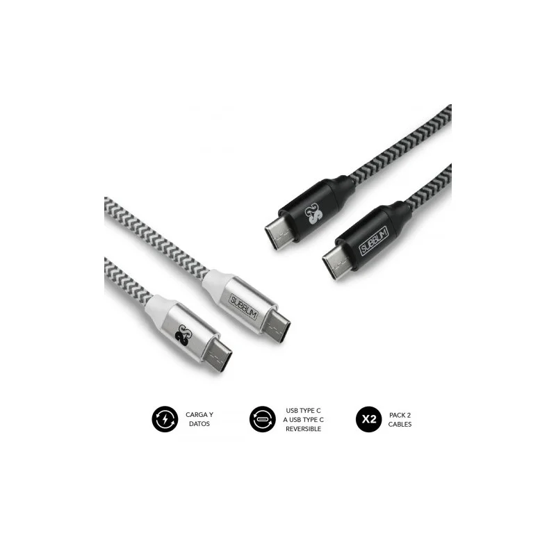 Pack 2 Cabos Subblim Usb-C - Usb-C 1m