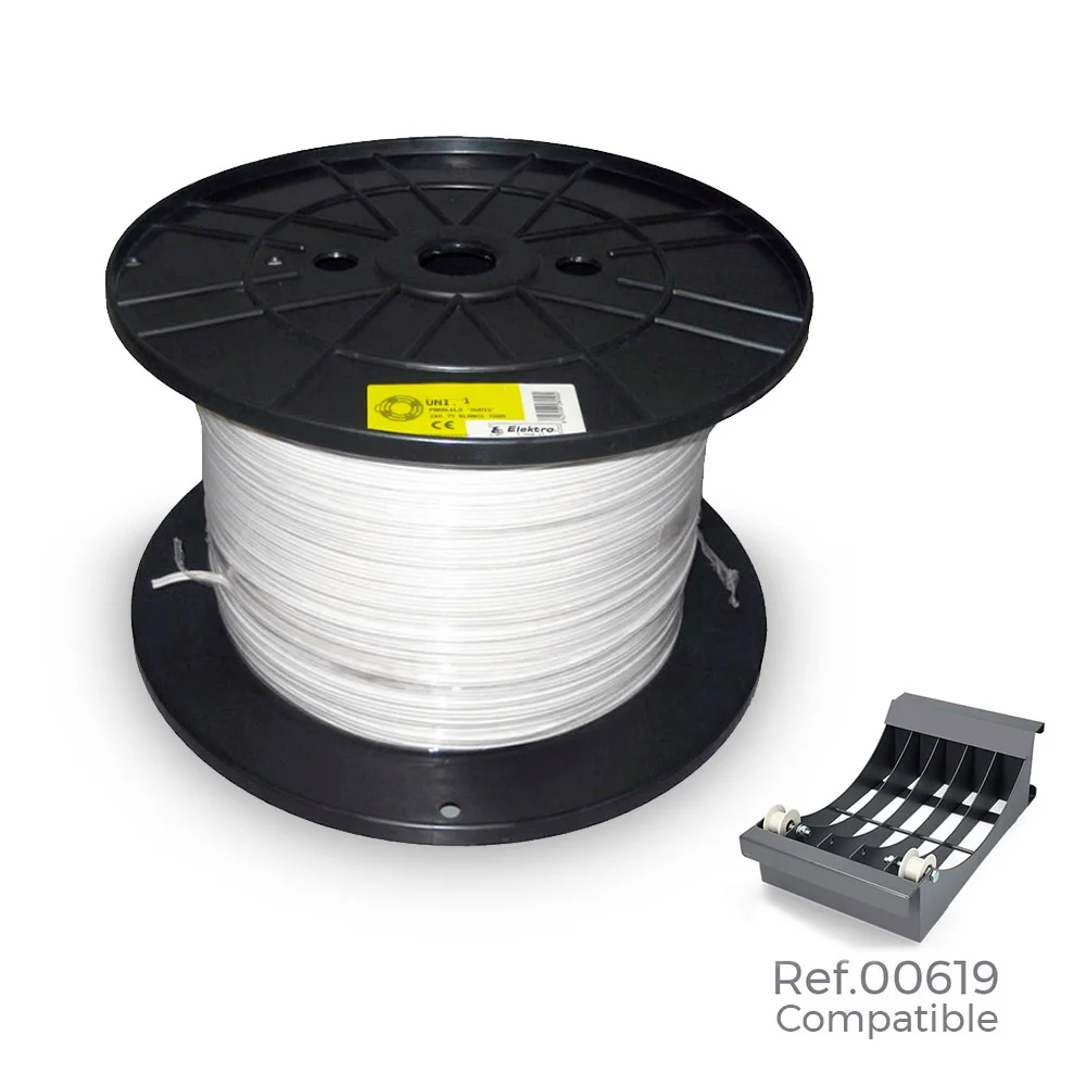 Bobine de Cabo 2x1,5mm Plano Branco 400mts (Audio.