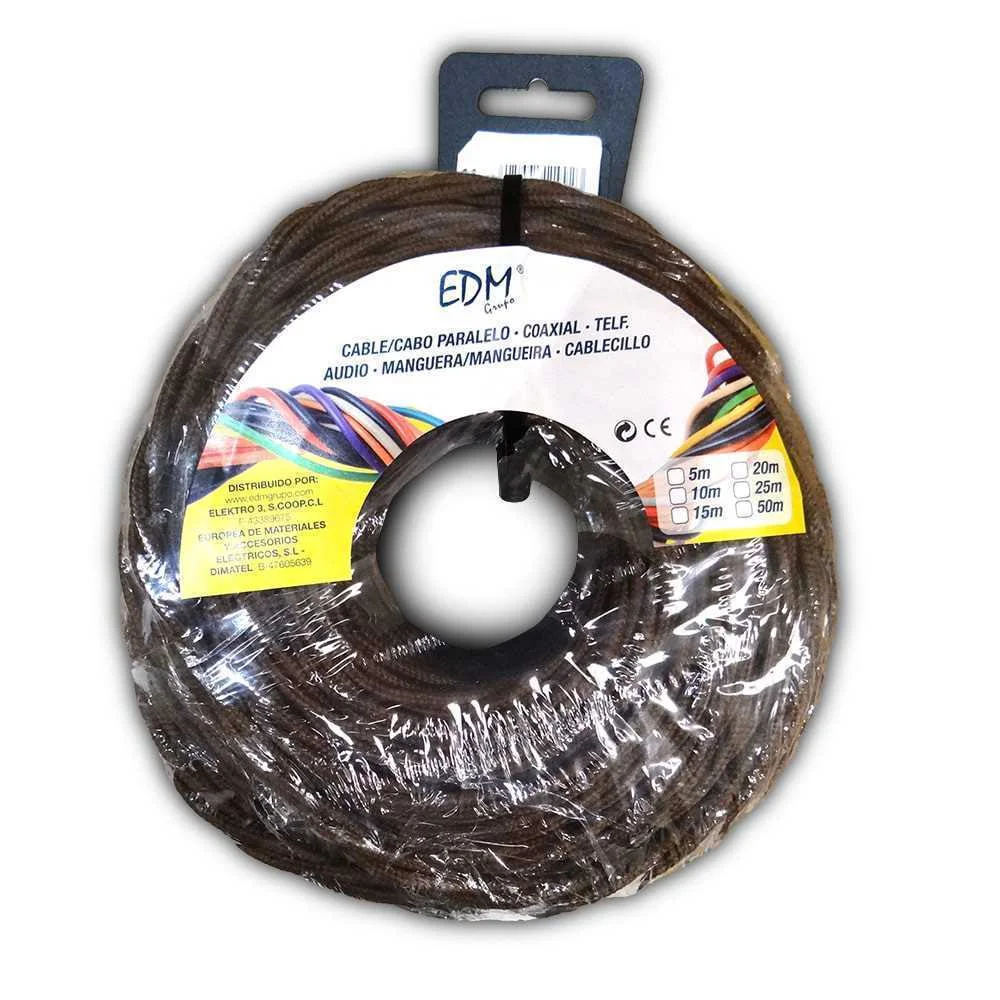 Cabo Paralelo T&ecirc;xtil Tran&ccedil;ado 3x2,5mm Castanho 25.