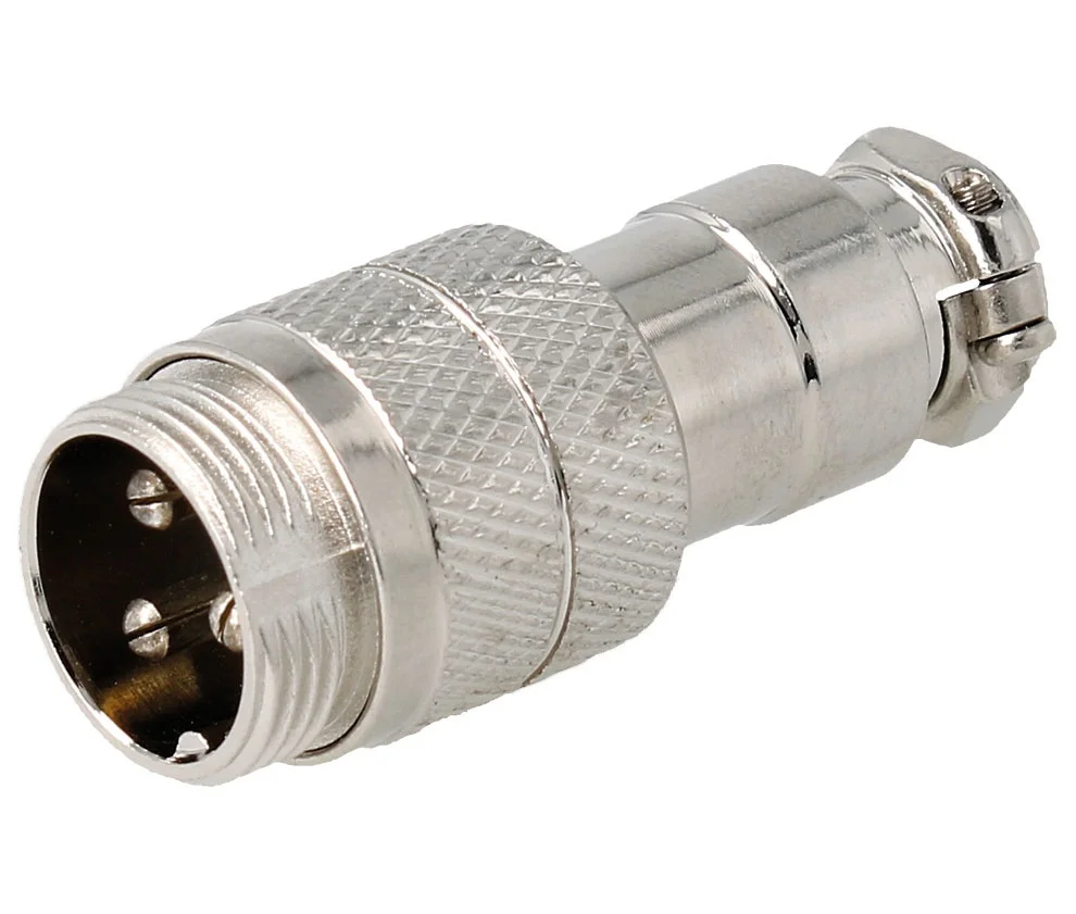 Conector de Microfone A&eacute;reo Macho de 3 Pinos