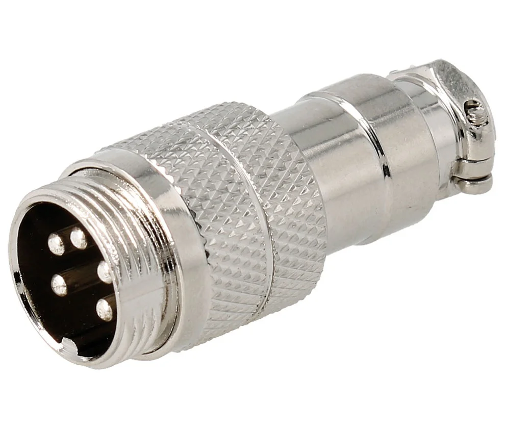 Conector de Microfone A&eacute;reo Macho de 5 Pinos