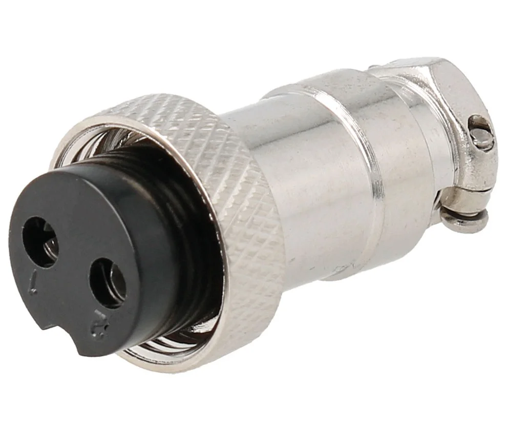 Conector de Microfone A&eacute;reo F&ecirc;mea de 2 Pinos