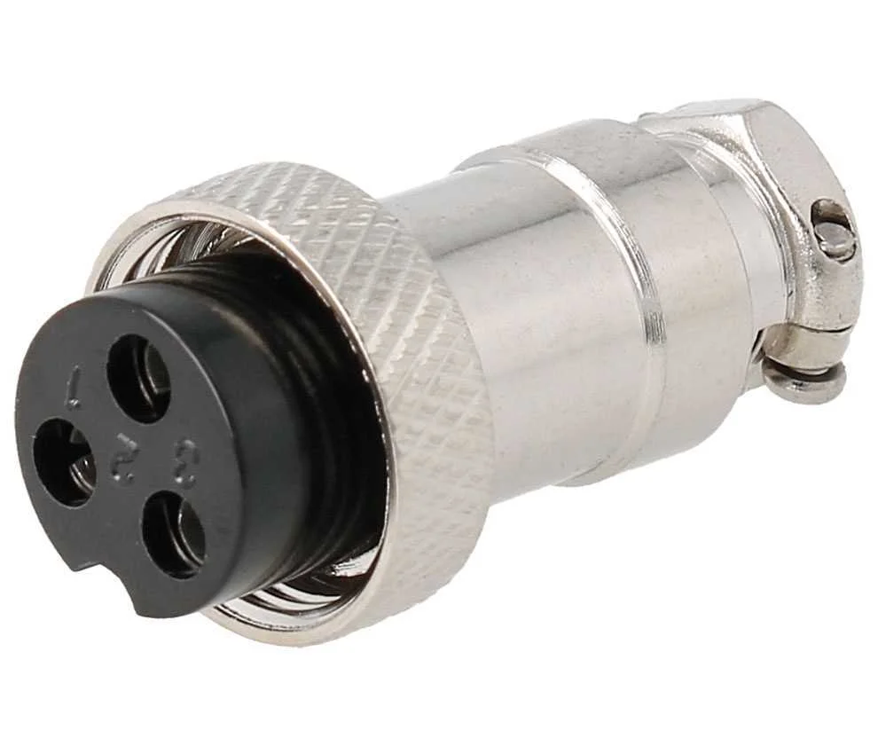Conector De Microfone A&eacute;reo F&ecirc;mea De 3 Pinos