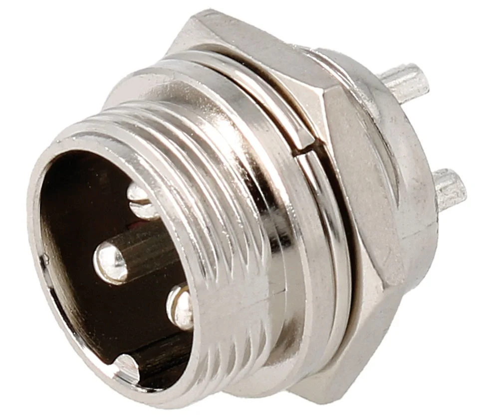 Conector de Microfone Macho de 3 Pinos