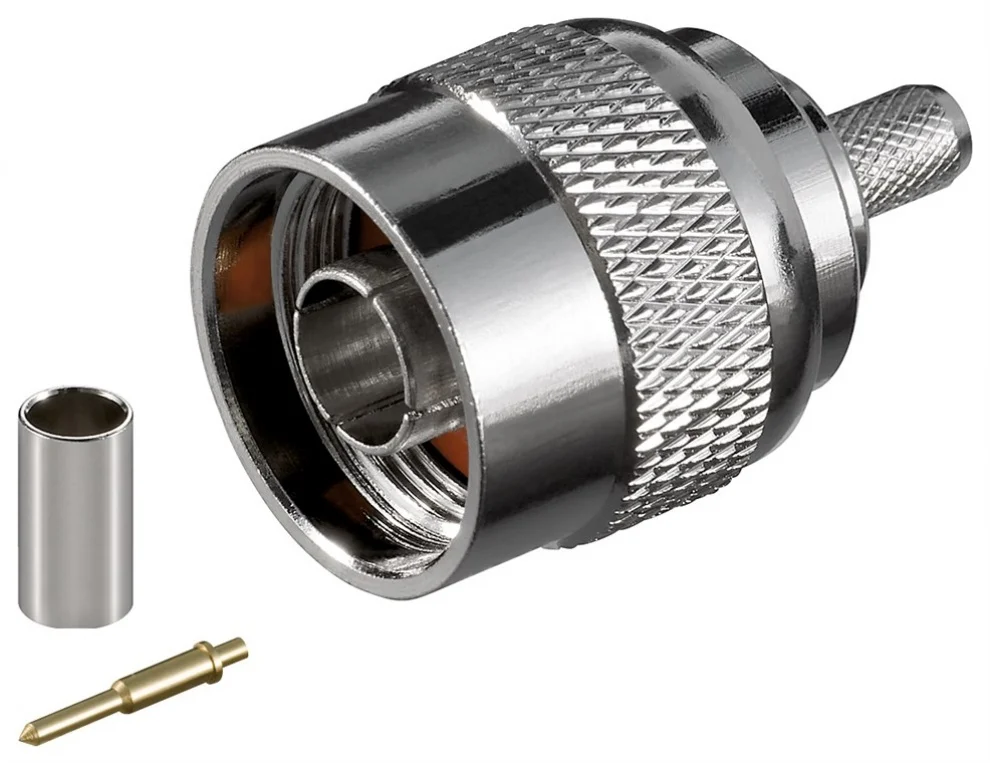 Conector N Macho A&eacute;reo para Crimpar Rg58/U