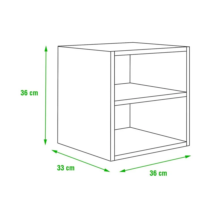 Estante Modular 1 Cubo + Prateleira Interm&eacute;dia Di.