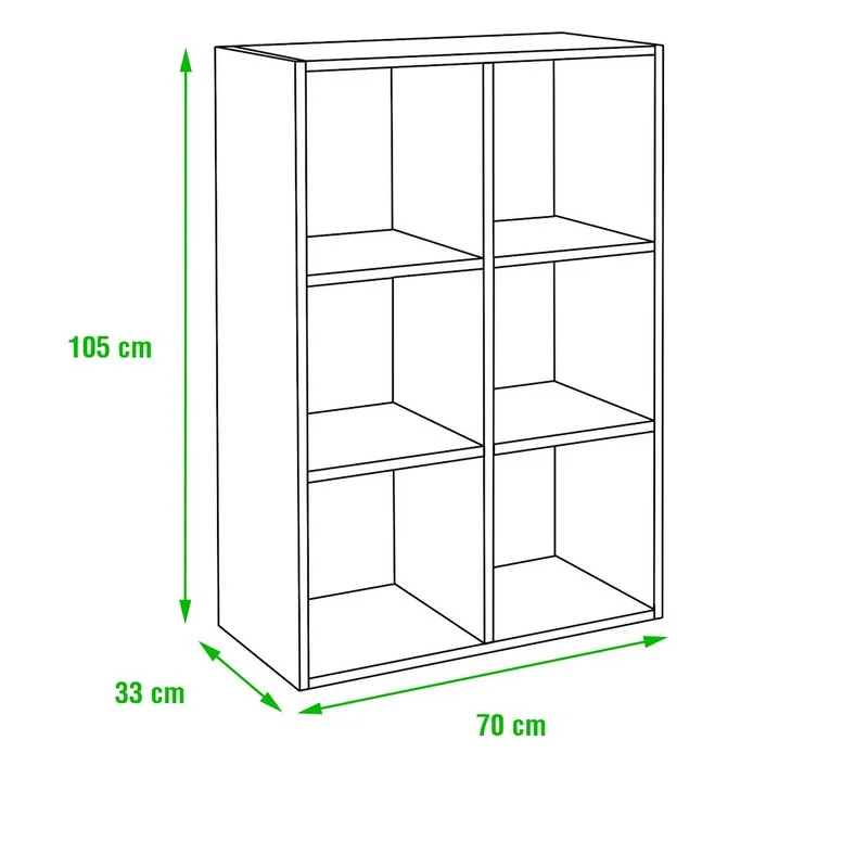 Estante Modular 6 Cubos Dinamic Pinho Maci&ccedil;o Asti.
