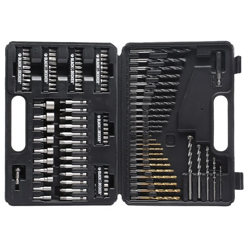 Conjunto de Perfura&ccedil;&atilde;o e Parafusamento de 109 Pe&ccedil;as com Brocas A7200-Xj Black+Decker "Tit&acirc;nio