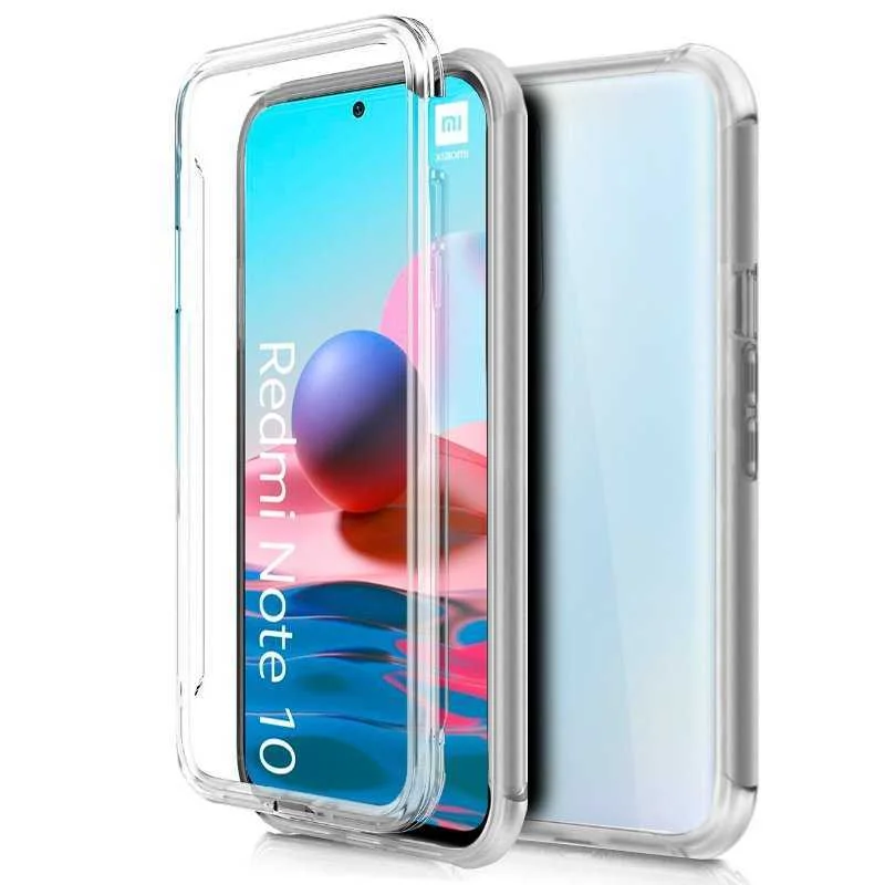 Cool Capa de Silicone 3d para Xiaomi Redmi Note 10 / Note 10s (Transparente Frente + Verso)