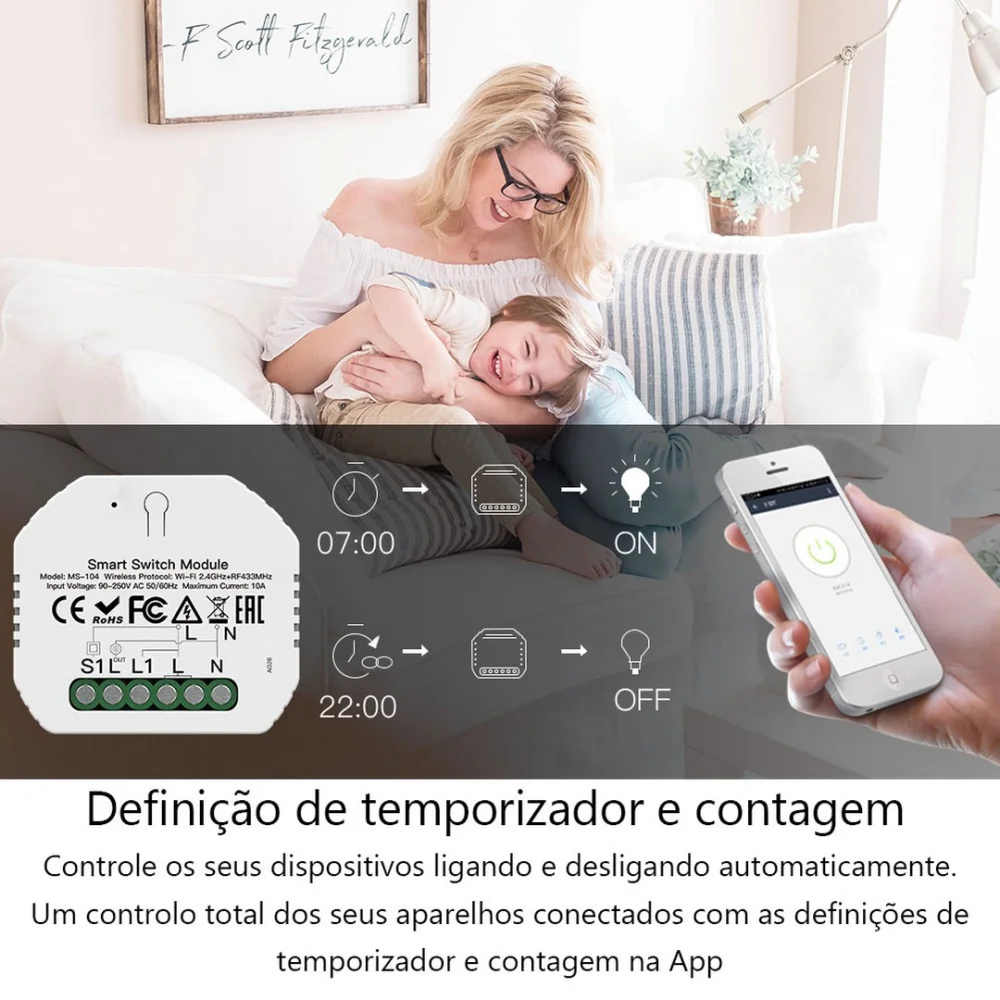 M&oacute;dulo De Ilumina&ccedil;&atilde;o Wifi + Rf 433
