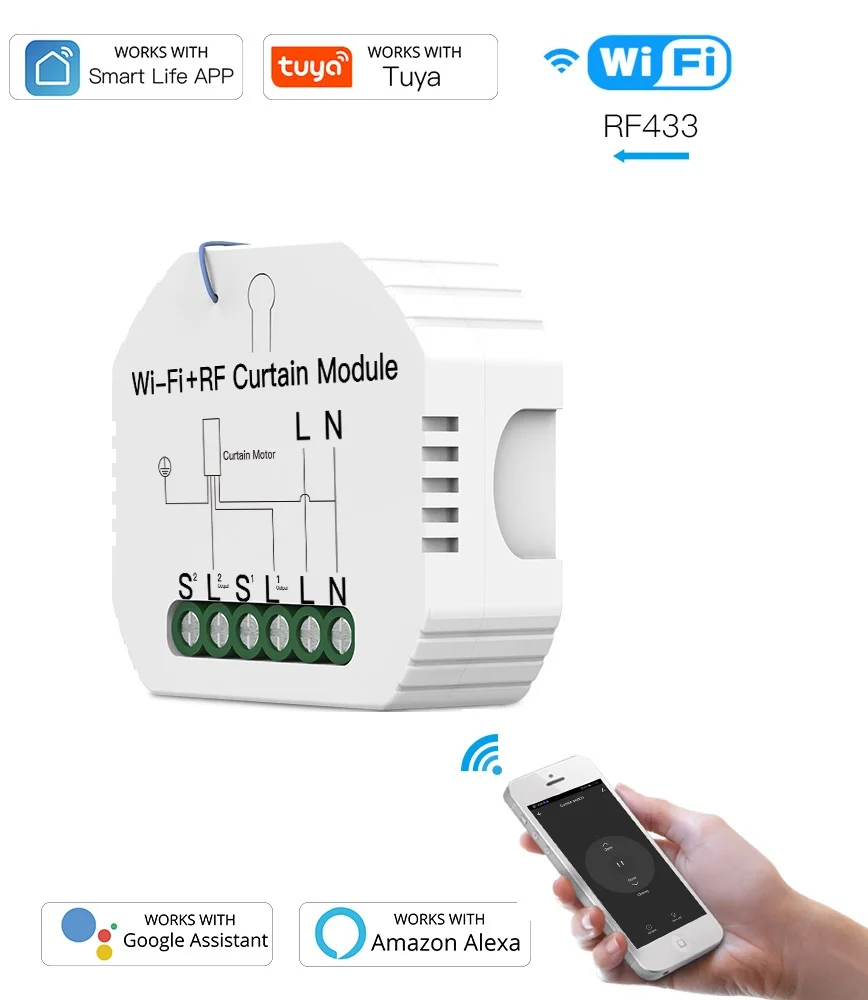 M&oacute;dulo De Estores/persianas Wifi + Rf 433