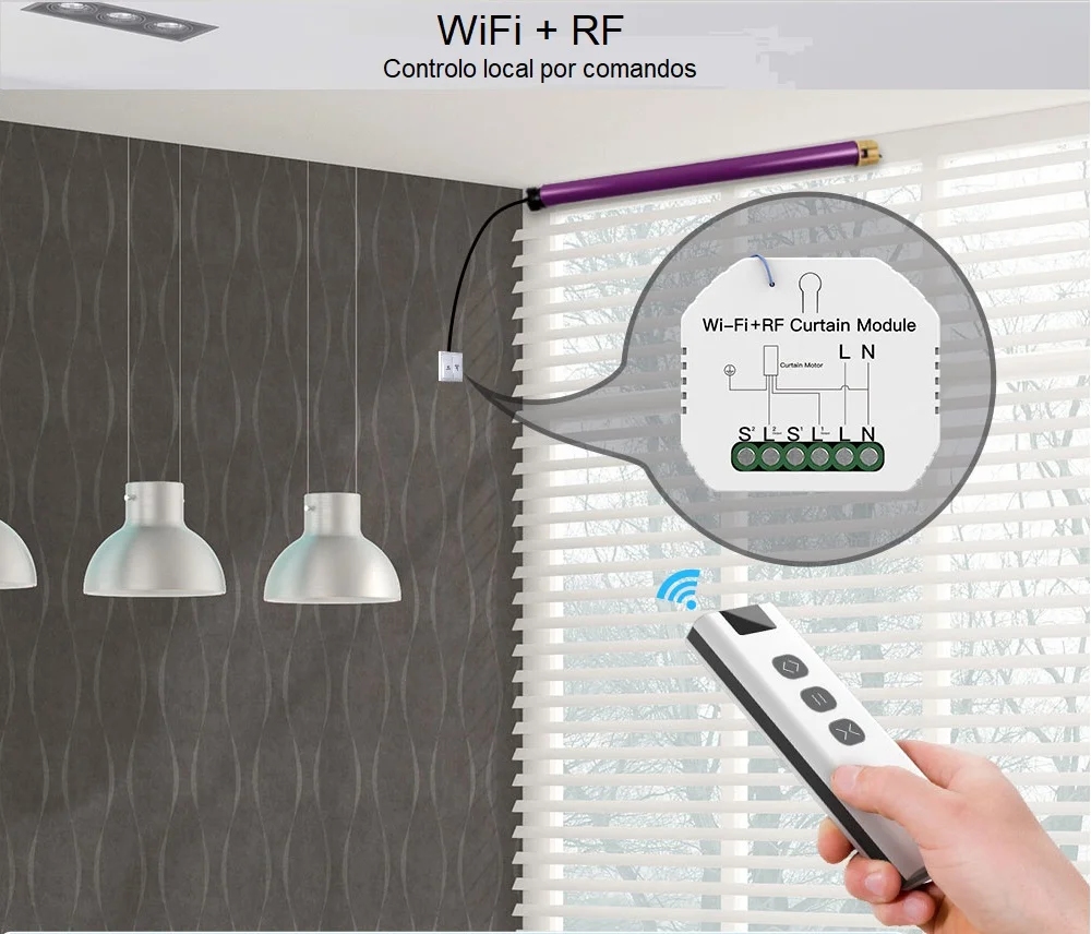 M&oacute;dulo De Estores/persianas Wifi + Rf 433