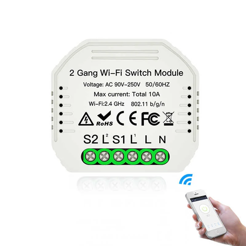 M&oacute;dulo 2 Canais On/off Rf 433mhz + Wifi