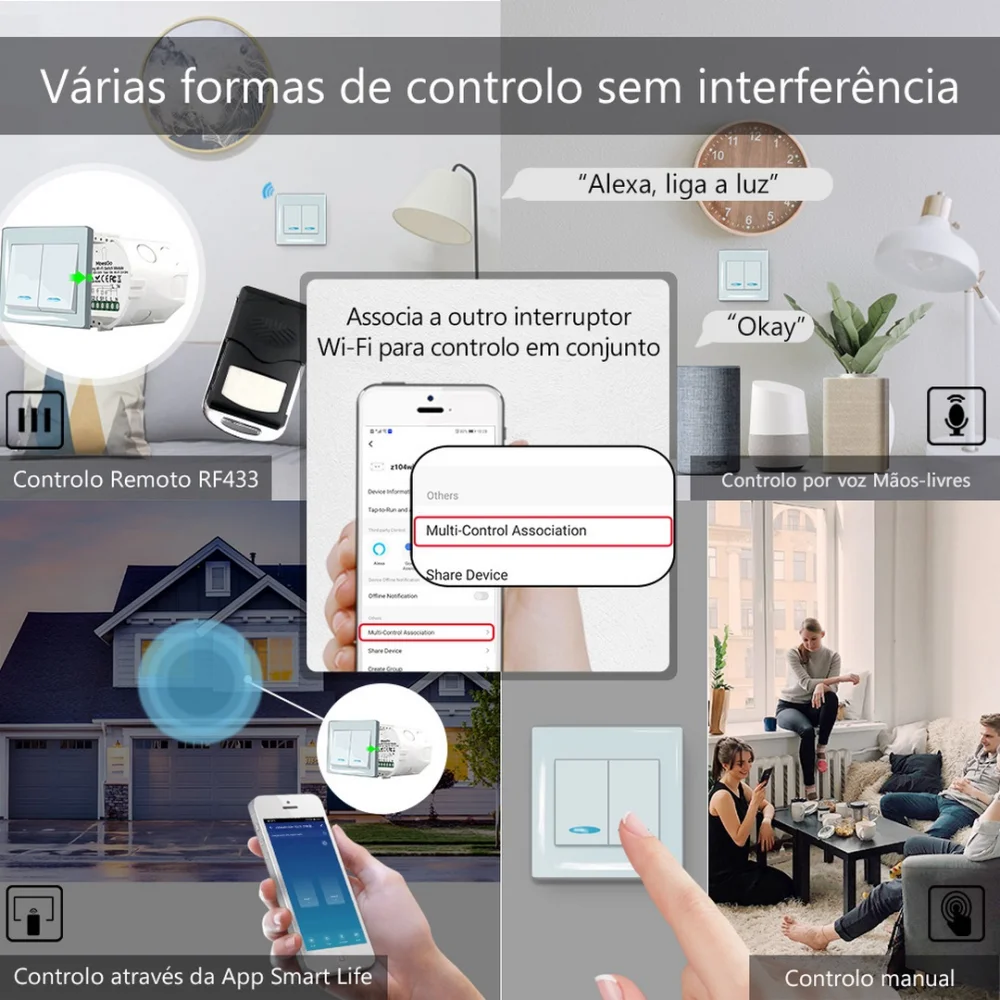 M&oacute;dulo 2 Canais On/off Rf 433mhz + Wifi
