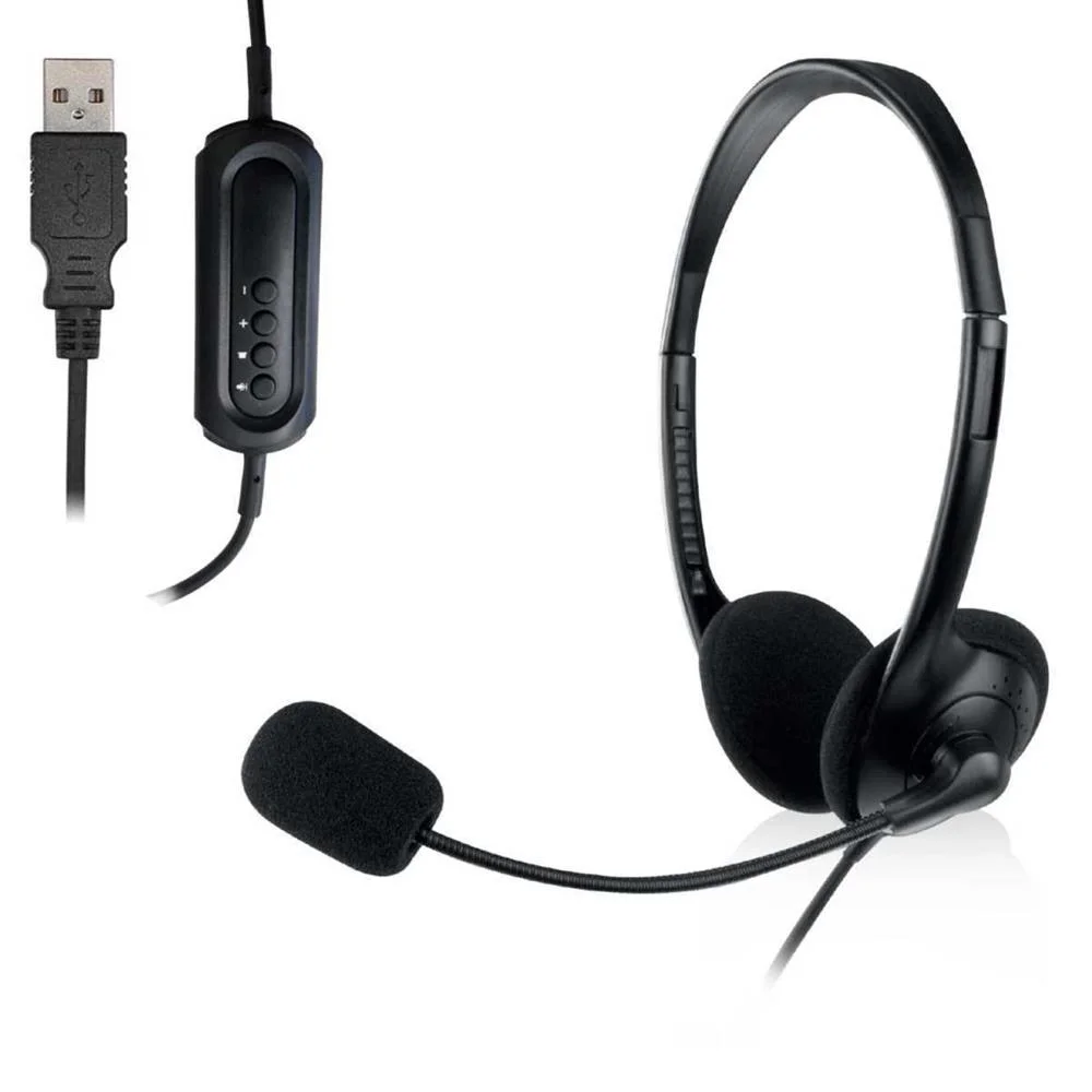 Ewent Headset C/ Mic e Comando Usb Black