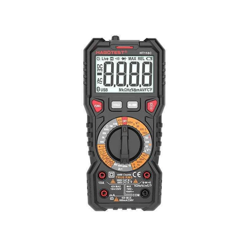 Digit&aacute;ln&iacute; Multimetr Se Sv&iacute;tilnou Habotest Ht118c, True Rms, Ncv, Testov&aacute;n&iacute; Bateri&iacute;