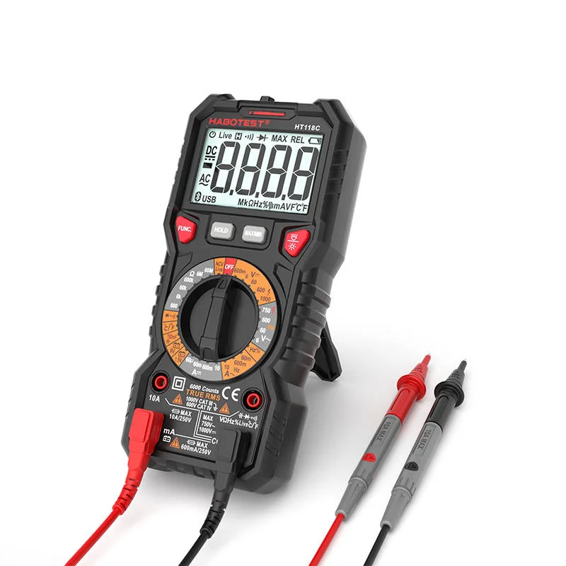 Digit&aacute;ln&iacute; Multimetr Se Sv&iacute;tilnou Habotest Ht118c, True Rms, Ncv, Testov&aacute;n&iacute; Bateri&iacute;
