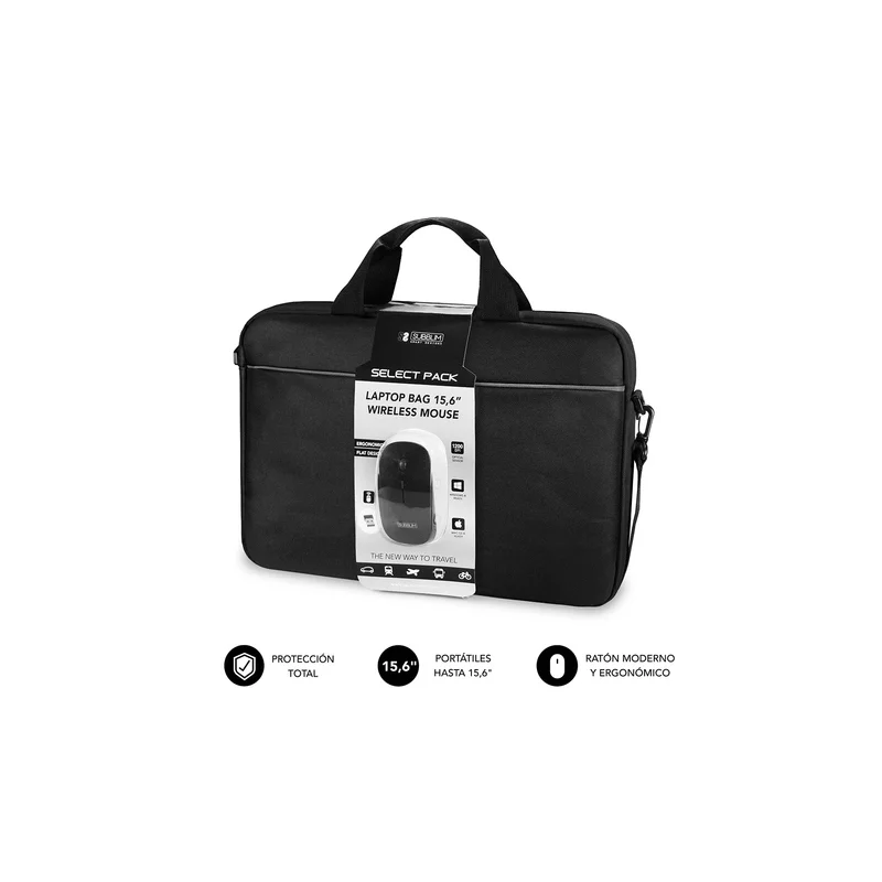 Mala para Port&aacute;til At&eacute; 15.6" Black + Rato Sem Fios