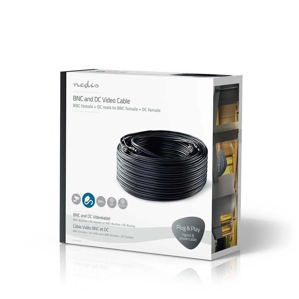 Cable de Seguridad Cctv Bnc/Cc | Rg59 | 50 M | Co.