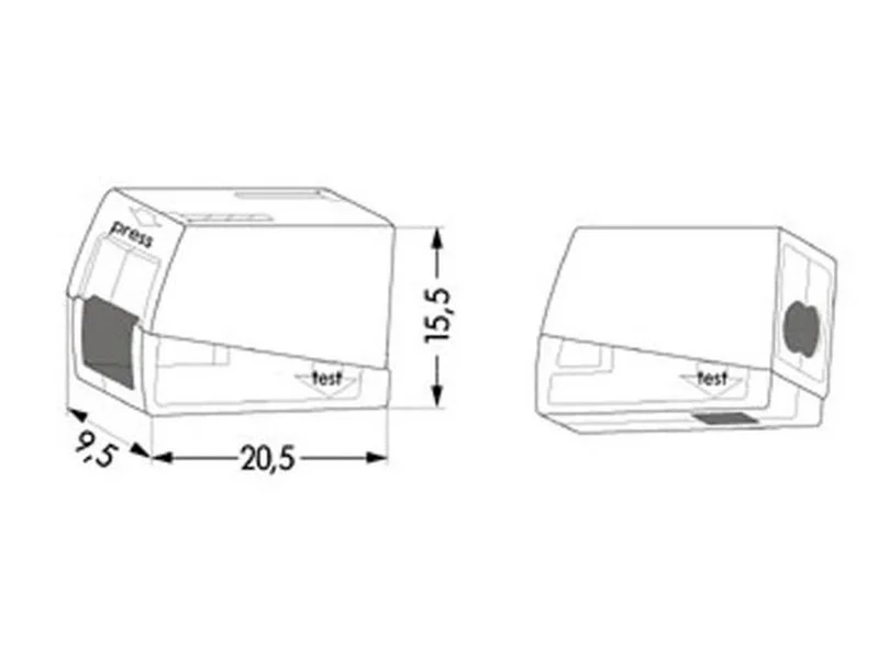 Conector de Ilumina&ccedil;&atilde;o, 2,5mm, 2 R&iacute;gido - 1 Flex&iacute;.