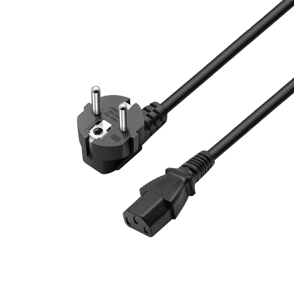 Cabo de Alimenta&ccedil;&atilde;o Ewent Ec1901 Shuko Plug > Iec, Angled 90&deg;, 3m Preto