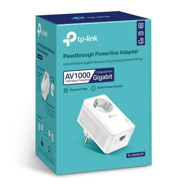 Adaptador de Rede Power Line 1000mbit/S Ethernet Lan Branco - Tp-Link