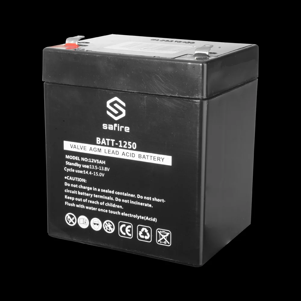 Bateria recarreg&aacute;vel - Tecnolog&iacute;a chumbo &aacute;cido AGM - Tens&atilde;o 12 V - Capacidade 5.0 Ah - 105 x 90 x 70