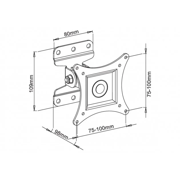 Techly Wandhalterung F. Lcd Tv LED 13"-30" Fullmotion Schw.