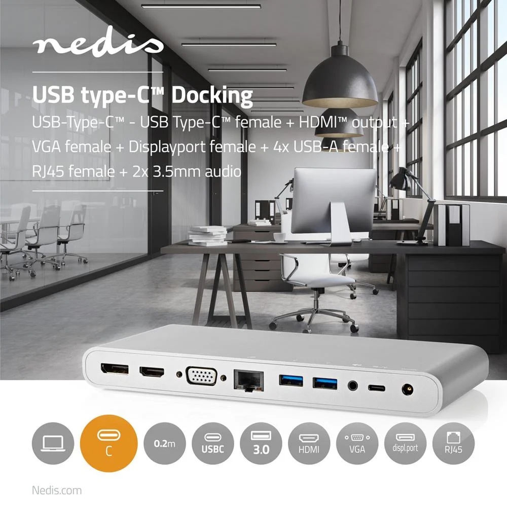 Base M&uacute;ltiple Usb Tipo C | Tipo C Macho - 4x Usb .