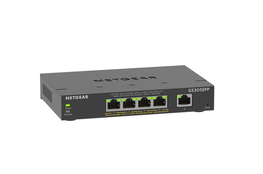 Switch de Rede Gs305epp-100pes Gerido L2/L3 Gigabit Ethernet 1000 Mbit/S Poe - Netgear