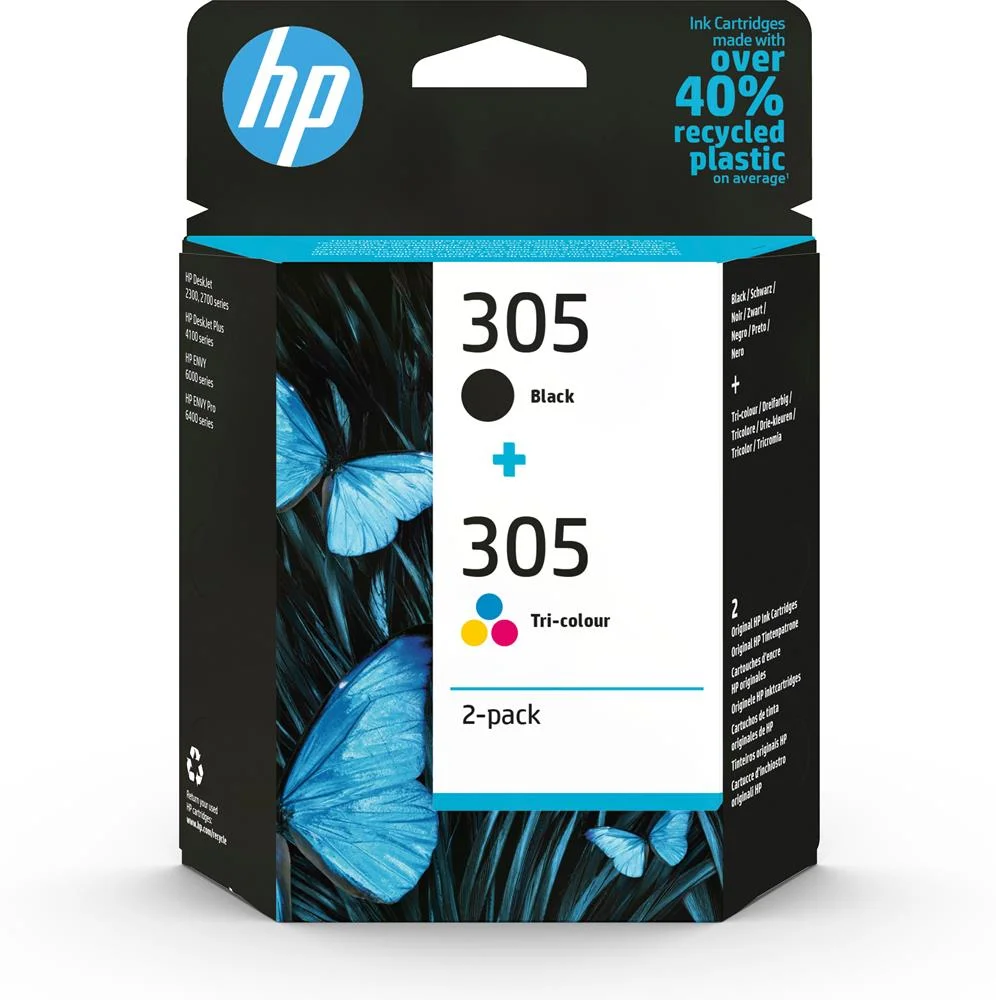 Hp Paquete de 2 Cartuchos de Tinta Original 305 T.