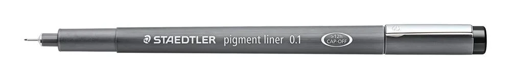 Staedtler Pigment Liner 308, Preto, Fina, Preto, .