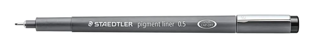 Staedtler Pigment Liner 308, Preto, Fina, Preto, .
