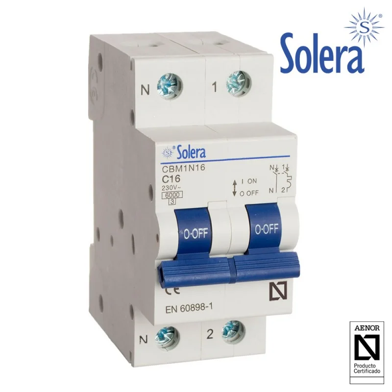 Magnetot&eacute;rmico Solera 1polo+ Neutro 16a