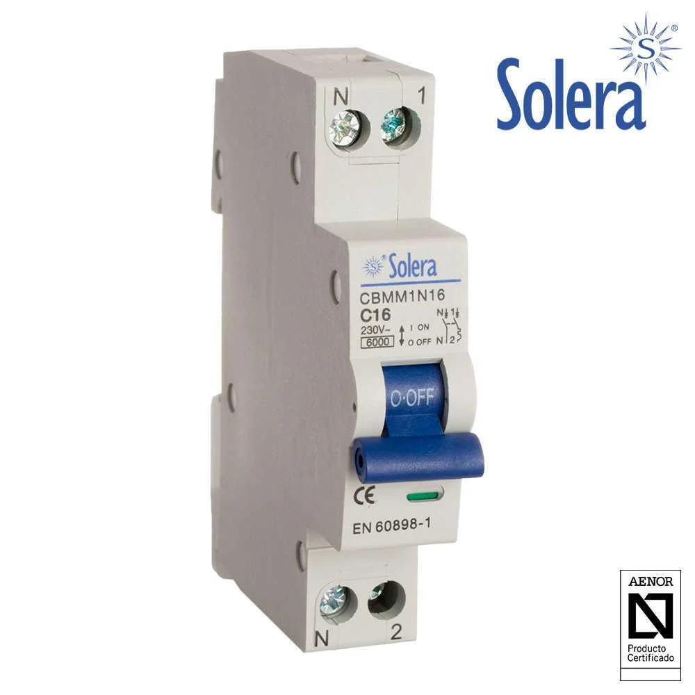 Disjuntor Magnetot&eacute;rmico Solera 1 Polo+Neutro 10a (Estreito) (Retractilado) Cbmm1n10