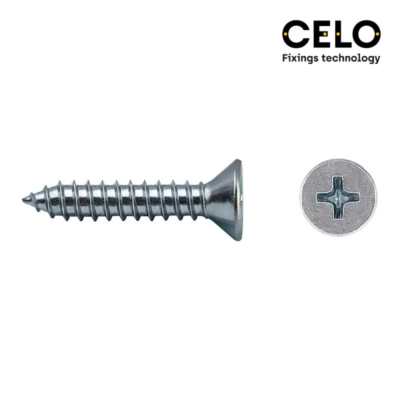 Caixa 250 Unid. Parafuso Chapa Escareador Philips Din/Ref 7982 3,5x32mm Zincado Celo