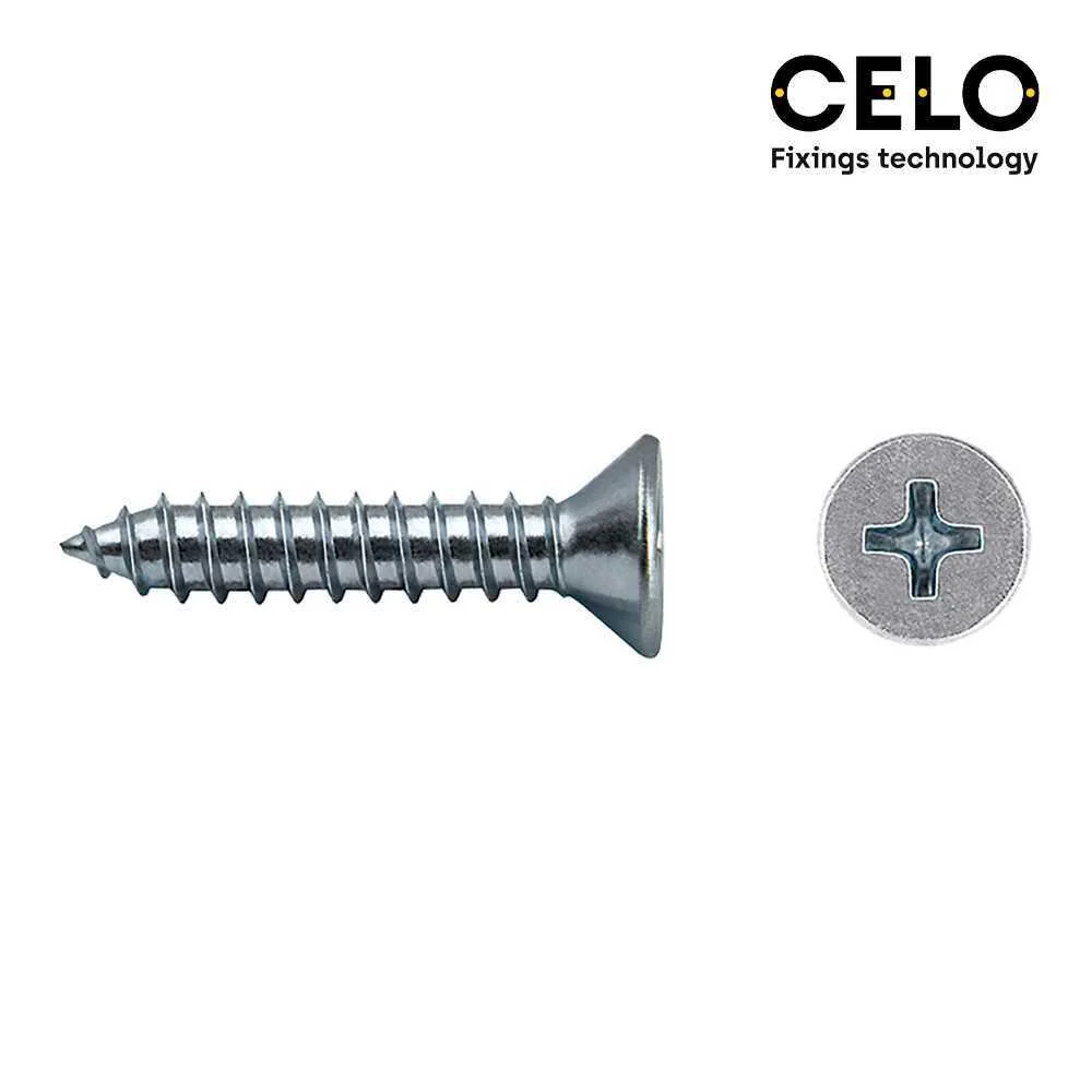 Caixa 250 Unid. Parafuso Chapa Escareador Philips Din/Ref 7982 4,8x32mm Zincado Celo
