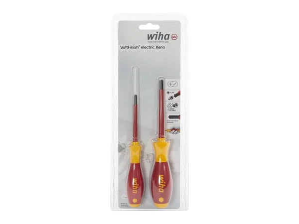 Wiha Screwdriver Set Softfinish&reg; Electric Plusminus/Pozidriv, 2-Pcs. In Blister Pack (32282)