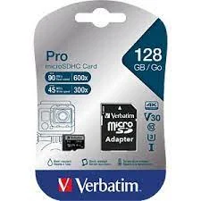 Sd Microsd Card 128gb Verbatim Sdhc Pro Class 10 + Adapter Retail