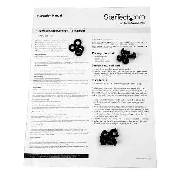 Bandeja Fixa para Arm&aacute;rio Rack Startech
