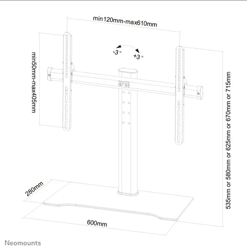 Suporte de Mesa P/Ecr&atilde;s Planos (60")- Newstar