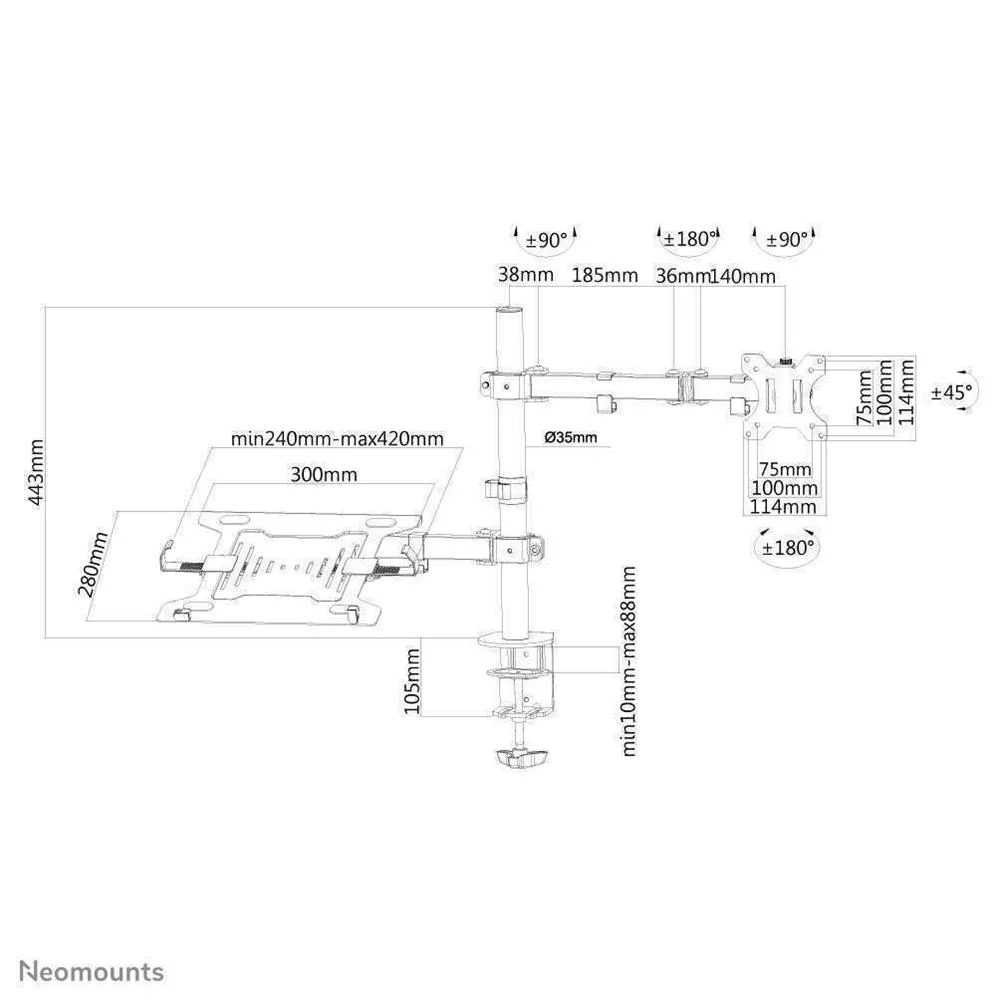 Suporte Tv Neomounts Fpma-D550notebook