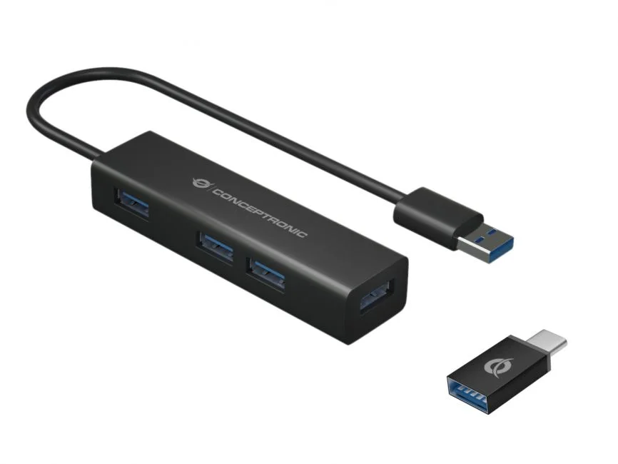 Hubbies 4-Port-Usb 3.0-Hub Und Otg-Adapter Fur Us.