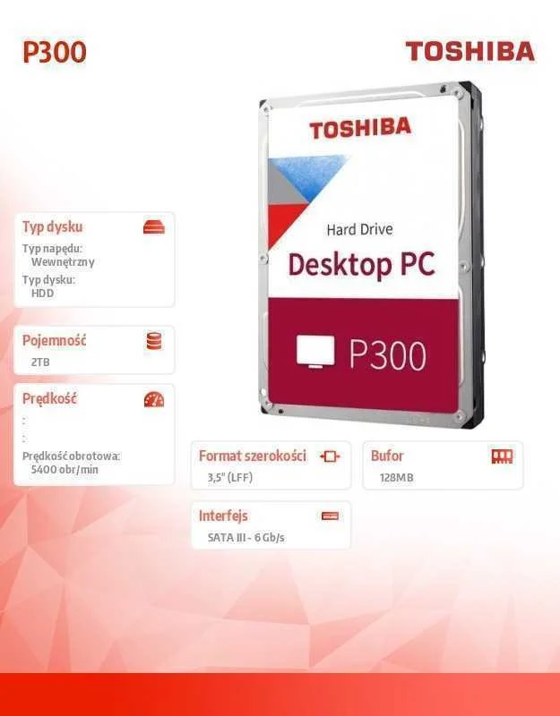 Toshiba P300 2tb 3.5  Serial Ata  Iii