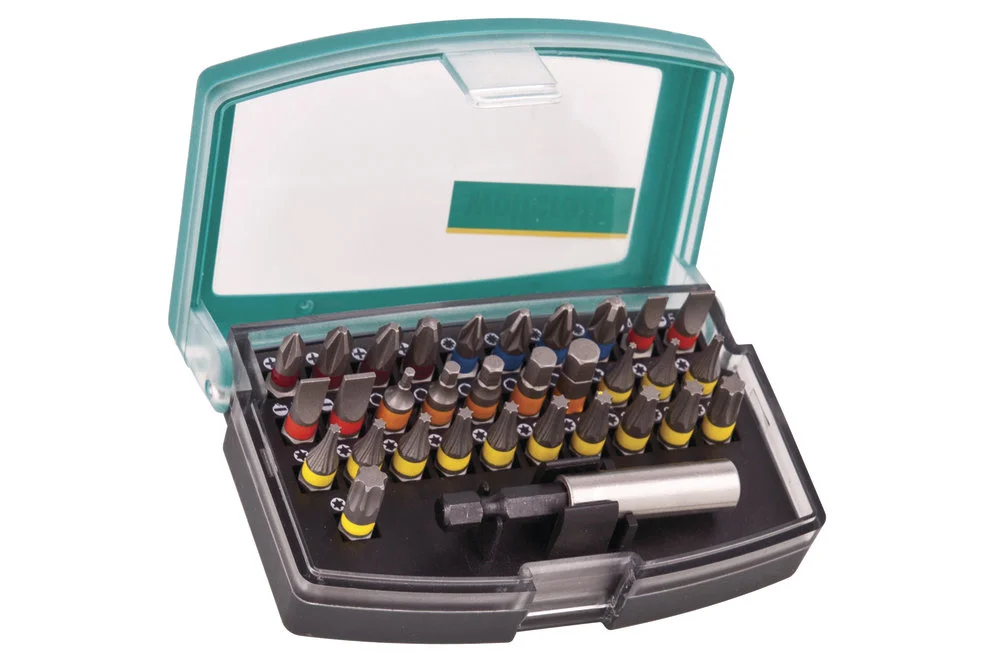 Caixa de Brocas Solid, com Porta-Brocas Magnetica e 31 Brocas 2975000 Wolfcraft