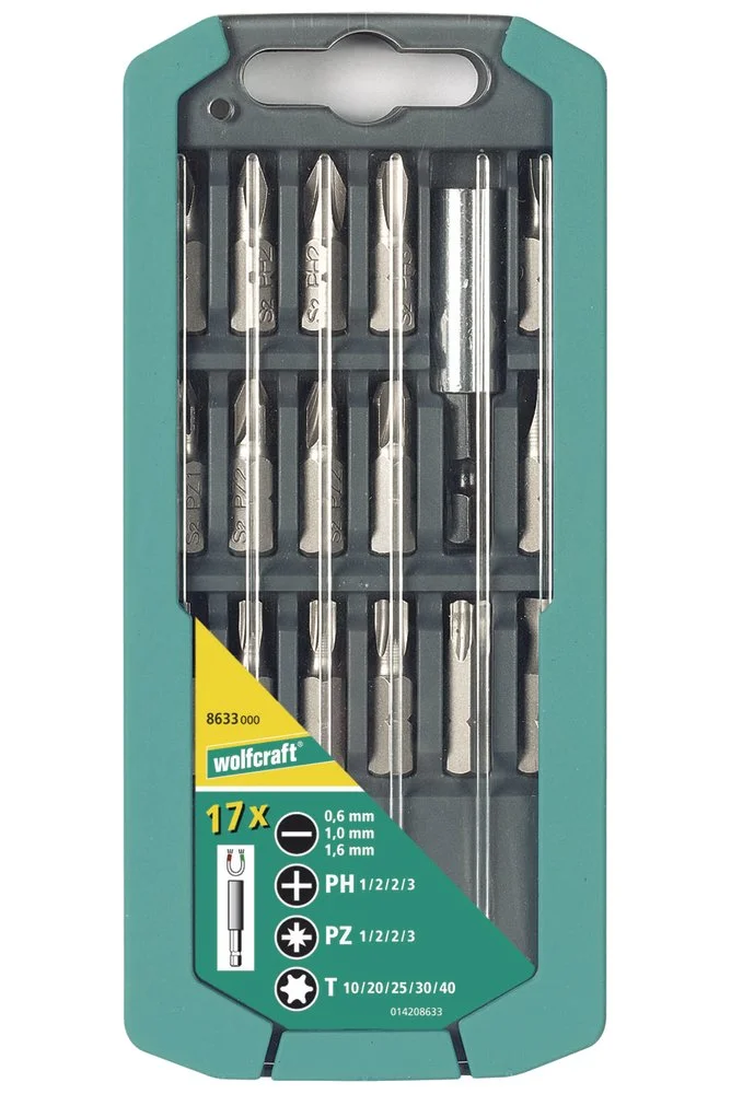 Kit de Brocas de 17 Pe&ccedil;as 8633000 Wolfcraft
