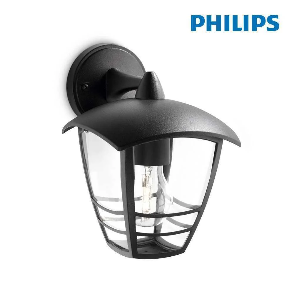 Aplique Exterior Parede Inv.1x60w Preto Mod. Cree.