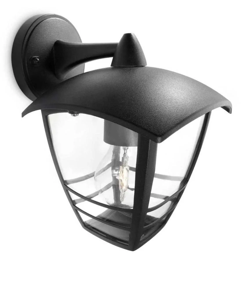 Aplique Exterior Parede Inv.1x60w Preto Mod. Cree.